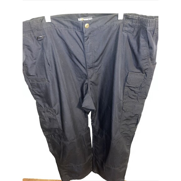 5.11 Tactical Work Pants Mens Size Waist 48 Ins 31 Rise 13 Side Blue Pockets Zip - Picture 1 of 12